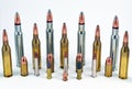 Ammunition for handguns and rifles Royalty Free Stock Photo