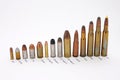 Ammunition, labeled for caliber Royalty Free Stock Photo