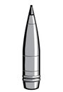 Ammunition. 155mm artillery shell. High explosive rounde. Isolated.