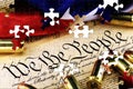 Ammunition on US Constitution - The Right to Bear Arms Royalty Free Stock Photo