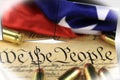 Ammunition on US Constitution - The Right to Bear Arms Royalty Free Stock Photo