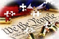 Ammunition on US Constitution - The Right to Bear Arms Royalty Free Stock Photo