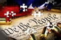 Ammunition on US Constitution - The Right to Bear Arms Royalty Free Stock Photo