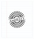 Amnesty drawn with pencil strokes. Vector Illustration. Detailed