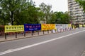 Amnesty International demonstration in front of the Warsaw Senate in Polgne to defend the practice of Falun Dafa Royalty Free Stock Photo