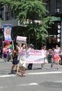 Amnesty International group demanding freedom for Chelsea Manning (born Bradley Manning) during LGBT Pride Parade in New York