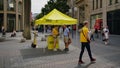 Amnesty International Information Kiosk in downtown Cologne, Germany
