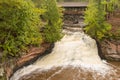 Amnicon Lower Falls & Covered Bridge Royalty Free Stock Photo