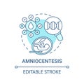 Amniocentesis blue concept icon