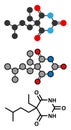 Amobarbital (amylobarbitone) barbiturate sedative molecule