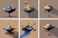 Amoeba-like irregular blob shape with fluid, smooth abstract design elements