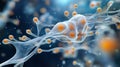 Amoebas engulfing smaller organisms in intricate microscopic dance