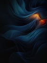 Amoled abstract wallpaper, pure black, tint of dark blue and orange color