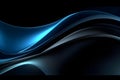 Amoled wallpaper with pure black and blue waves. Generative AI