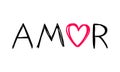 Amor - love in spanish - message for valentine`s day designs.