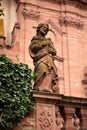 Amorbach Benedictine abbey church sandstone statue Royalty Free Stock Photo