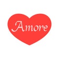 Amore hand drawn phrase.