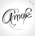 AMORE hand lettering (vector) Royalty Free Stock Photo