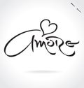 AMORE hand lettering (vector) Royalty Free Stock Photo