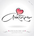 Amore hand lettering (vector) Royalty Free Stock Photo