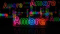 Amore love symbol neon light 3d illustration