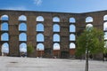 Amoreira Aqueduct of Elvas city in Alentejo, Portugal Royalty Free Stock Photo