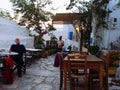 Amorgos ,Greece-August 1,2017.In the small squares of the island