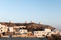 Amorgos Greek island in chora sunset time Royalty Free Stock Photo