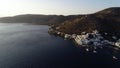 Amorgos island- Aerial view of Chora village. Greece, Cyclade