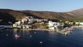 Amorgos island- Aerial view of Chora village. Greece, Cyclade