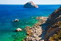 Rocky beach on Amorgos coastline Royalty Free Stock Photo