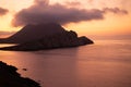 Sunset seen on Amorgos small islands, Cyclades, Greece