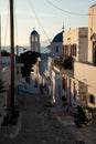 Amorgos island, Katapola old village street, Greece Royalty Free Stock Photo