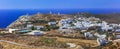 Amorgos island- panoramic view of Chora village. Greece, Cyclade