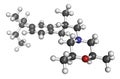 Amorolfine antifungal drug molecule. Commonly used in form of nail lacquer to treat onychomycosis. 3D rendering. Atoms are Royalty Free Stock Photo