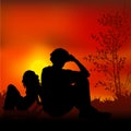 Amorous Man and Girl Royalty Free Stock Photo