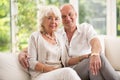 Amorous senior couple