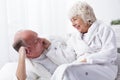 Amorous senior couple