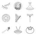 Amorousness icons set, outline style