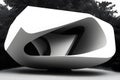 an amorphous architectural form monochome well defined edges generated by ai