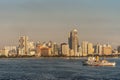 Amosup rescue ship and Skyscrapers off South Harbor, Manila, Philippines