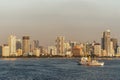 Amosup rescue ship and Skyscrapers off South Harbor, Manila, Philippines