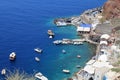 Amoudi bay , Oia village in Santorini island, Greece. Royalty Free Stock Photo