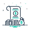 Mix icon for Amount, congeries and currency Royalty Free Stock Photo