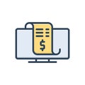 Color illustration icon for Amounts, invoice and balance