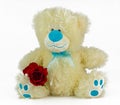 Soft toy with red rose for Valentines day