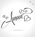 AMOUR hand lettering (vector) Royalty Free Stock Photo