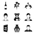 Amour icons set, simple style