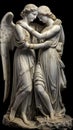 Amour and Psyche marble statue epic generative AI