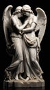 Amour and Psyche white marble statue epic generative AI